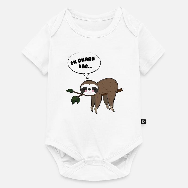 Sengångare med rolig text. - Baby Premium kortärmad bodysuit - vit