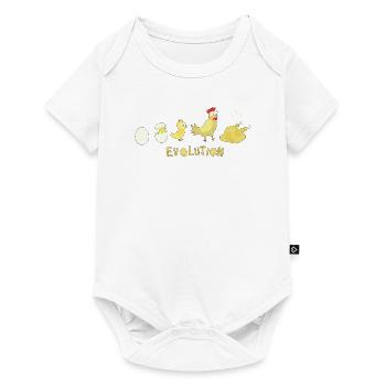 Evolution Ei Huhn Brathähnchen BBQ Barbecue - Baby Premium Kurzarmbody - Weiß - Vorne