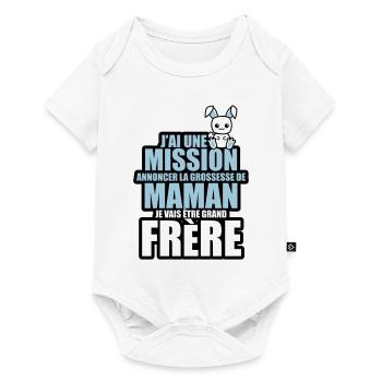 annoncer grossesse je vais être grand frere - Body à manches courtes Premium Bébé - blanc - Devant