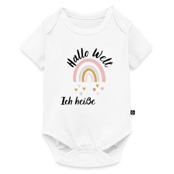 Hallo mein name ist / Hallo ich heiße baby Mädchen - Baby Premium Kurzarmbody - Weiß - Vorne