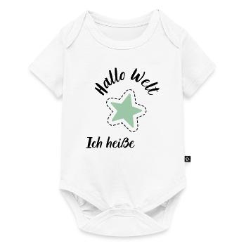 Hallo mein name ist / Hallo ich heiße Baby - Baby Premium Kurzarmbody - Weiß - Vorne
