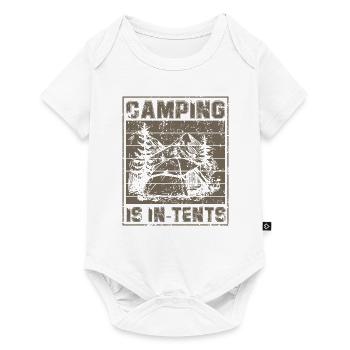 Camping Camper Outdoor Sommer Design - Baby Premium Kurzarmbody - Weiß - Vorne