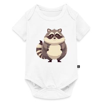 Fat Raccoon Animal Funny Forest Obese - Baby Premium short-sleeve bodysuit - white - Front