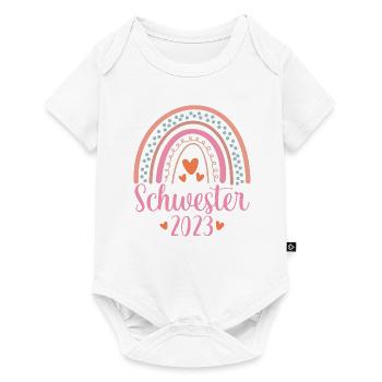 Schwester 2023 - Baby Premium Kurzarmbody - Weiß - Vorne