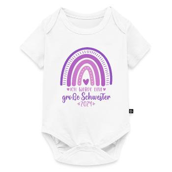 Ich werde eine große Schwester 2024 - Baby Premium Kurzarmbody - Weiß - Vorne