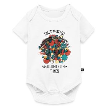 Paragliding Gleitschirm Paragleiter Paraglider - Baby Premium Kurzarmbody - Weiß - Vorne