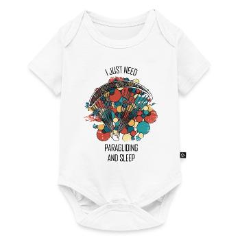 Paragliding Gleitschirm Paragleiter Paraglider - Baby Premium Kurzarmbody - Weiß - Vorne