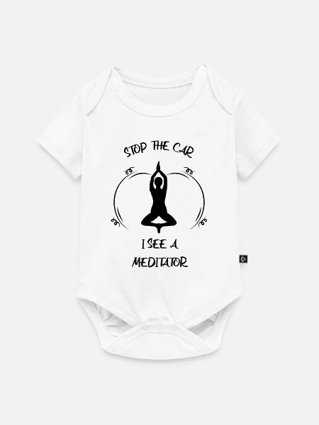 Meditaion - Baby Premium Kurzarmbody - Weiß