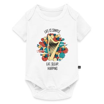 Harp Gift Musical Instrument Musician Plucking - Baby Premium short-sleeve bodysuit - white - Front