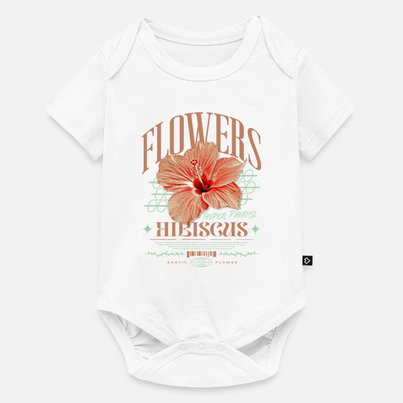 Fleur d’hibiscus Fleur d’hibiscus - Body à manches courtes Premium Bébé - blanc