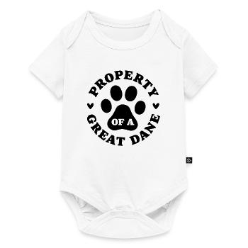 Eigentum einer Deutschen Dogge - Baby Premium Kurzarmbody - Weiß - Vorne