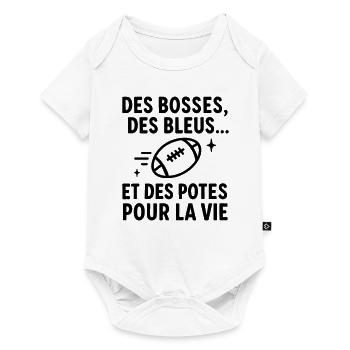 Le rugby des potes Rugby rugbyman Sport - Body à manches courtes Premium Bébé - blanc - Devant