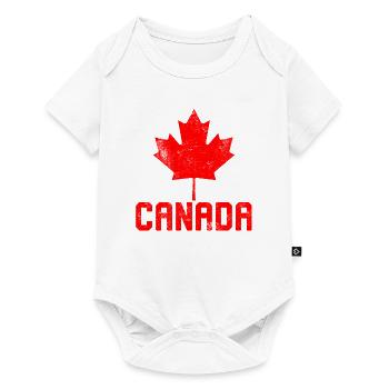 Drapeau Maple Leaf Canada - Body à manches courtes Premium Bébé - blanc - Devant