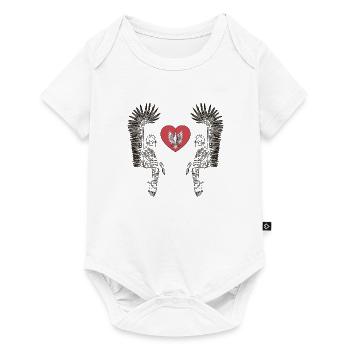 Hussard ailé avec aigle blanc polonais dans coeur - Body à manches courtes Premium Bébé - blanc - Devant