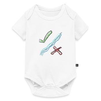 Richtig Falsch - Baby Premium Kurzarmbody - Weiß - Vorne