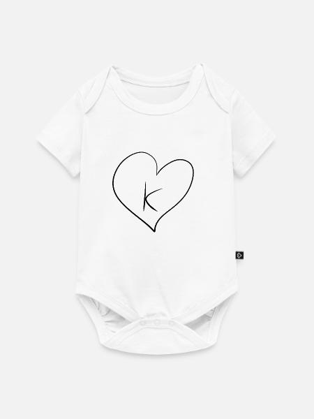 Herz Buchstabe - Baby Premium Kurzarmbody - Weiß