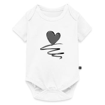lignes de cœur stroke line symbole d’amour - Body à manches courtes Premium Bébé - blanc - Devant