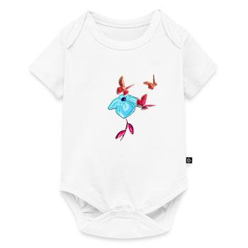 spring blue flower animal natural red - Baby Premium short-sleeve bodysuit - white - Front