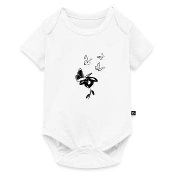 Papillon papillons animaux fleur - Body à manches courtes Premium Bébé - blanc - Devant