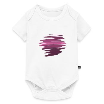 colors pink line gradient stroke - Baby Premium short-sleeve bodysuit - white - Front