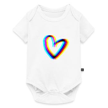 effet cœur 3D symbole amour - Body à manches courtes Premium Bébé - blanc - Devant