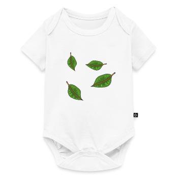 motif de symbole de feuilles vertes - Body à manches courtes Premium Bébé - blanc - Devant