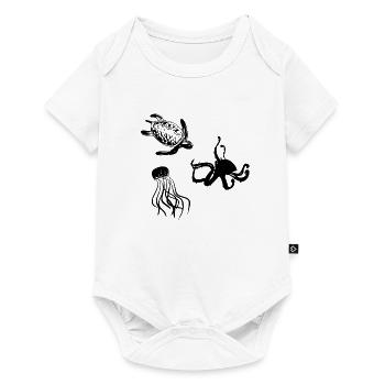 animals marine animals underwater nature pattern - Baby Premium short-sleeve bodysuit - white - Front
