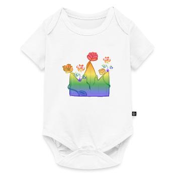 crown symbol royal queen king lgbt regenbog - Baby Premium short-sleeve bodysuit - white - Front