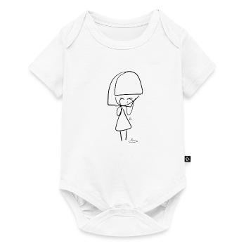 triste pleureuse fille malheureuse larme - Body à manches courtes Premium Bébé - blanc - Devant