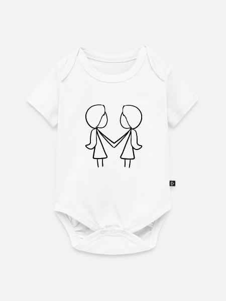 Freundschaft Freunde zwei Mädchen - Baby Premium Kurzarmbody - Weiß