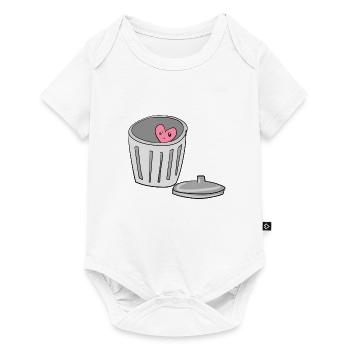 triste cœur poubelle peut aimer le mal d’amour - Body à manches courtes Premium Bébé - blanc - Devant
