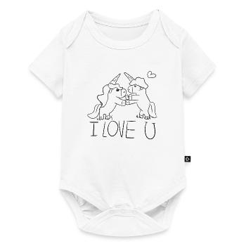 unicorn i love you couple - Baby Premium short-sleeve bodysuit - white - Front