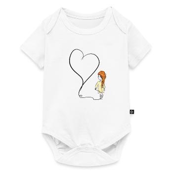herz liebe mädchen symbol faden - Baby Premium Kurzarmbody - Weiß - Vorne