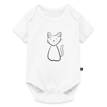 Symbole de chat animal simple - Body à manches courtes Premium Bébé - blanc - Devant
