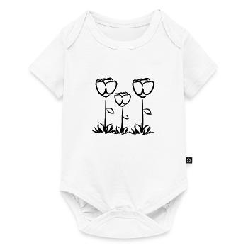 symbole de la rose des trois fleurs - Body à manches courtes Premium Bébé - blanc - Devant