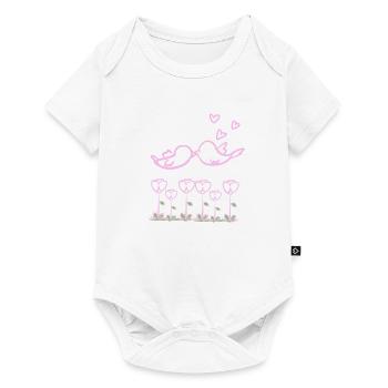 Love Bird Animals Nature Flowers - Baby Premium short-sleeve bodysuit - white - Front