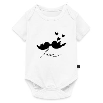 Valentine's Day Couple Bird Hearts Love - Baby Premium short-sleeve bodysuit - white - Front