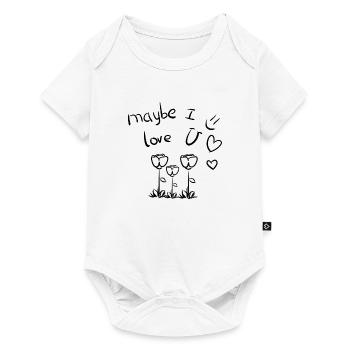 peut-être que je t’aime fleurs - Body à manches courtes Premium Bébé - blanc - Devant