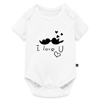 I love you birds couple animals - Baby Premium short-sleeve bodysuit - white - Front