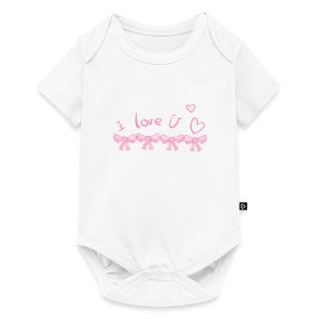 Je t’aime coeur conception de ligne de broyage - Body à manches courtes Premium Bébé - blanc - Devant