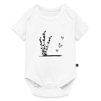 Feuilles du symbole de la nature végétale - Body à manches courtes Premium Bébé - blanc - Devant