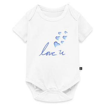 je t’aime Les cœurs bleus de la Saint-Valentin - Body à manches courtes Premium Bébé - blanc - Devant