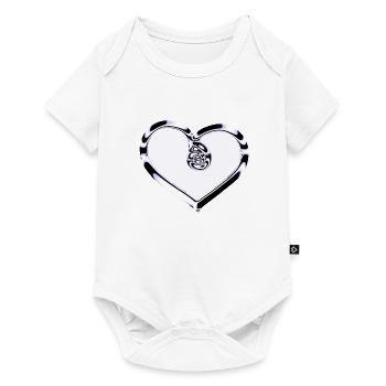 Heart symbol shiny purple - Baby Premium short-sleeve bodysuit - white - Front