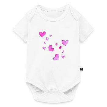 Heart Pattern Pink symbol glitter - Baby Premium short-sleeve bodysuit - white - Front