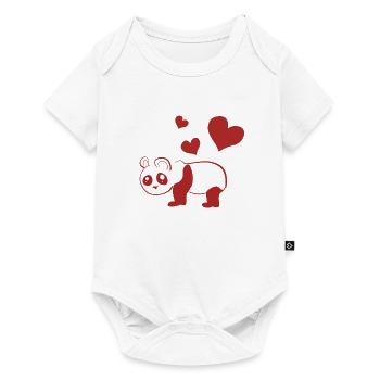 Panda red hearts animal love animal - Baby Premium short-sleeve bodysuit - white - Front