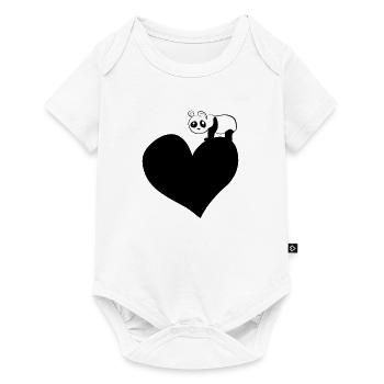 panda heart animal love bear - Baby Premium short-sleeve bodysuit - white - Front