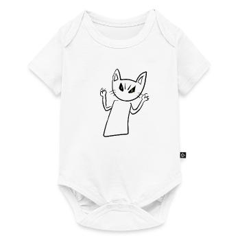 Cat creepy angry angry animal - Baby Premium short-sleeve bodysuit - white - Front