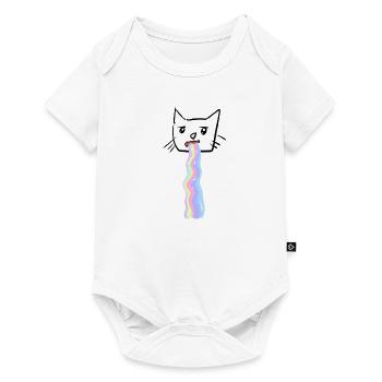 Rainbow poop cat animal cute funny - Baby Premium short-sleeve bodysuit - white - Front