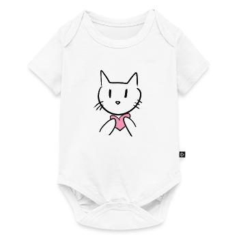 Cœur d’amour d’animal de chat - Body à manches courtes Premium Bébé - blanc - Devant