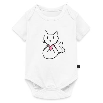 Cat cute cartoon heart - Baby Premium short-sleeve bodysuit - white - Front